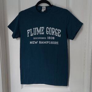 Gildan Flume Gorge New Hampshire Teal Blue T-Shirt